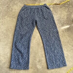 Coohem Pants‎ Womens XS 4 Genuine Knit Tweed Blue Pockets Cropped Pull On
